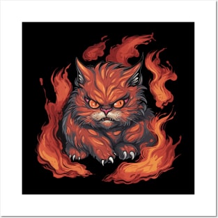 The Balrog cat, fierce and fiery Posters and Art